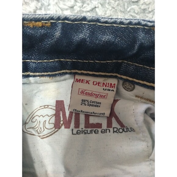 MEK Distressed Denim Bootcut Jeans Size 27 - Picture 8 of 12